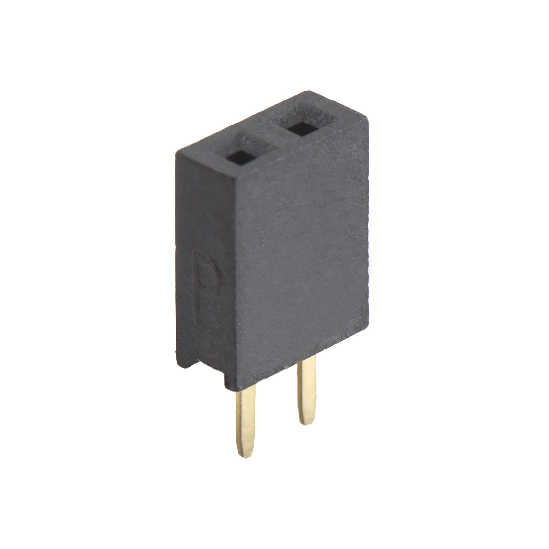 Pitch 2.54mm 180° 单排 DIP U型排母 H7.1 W2.5 PC 3.0 02Pin 黑色 镀全金G/F